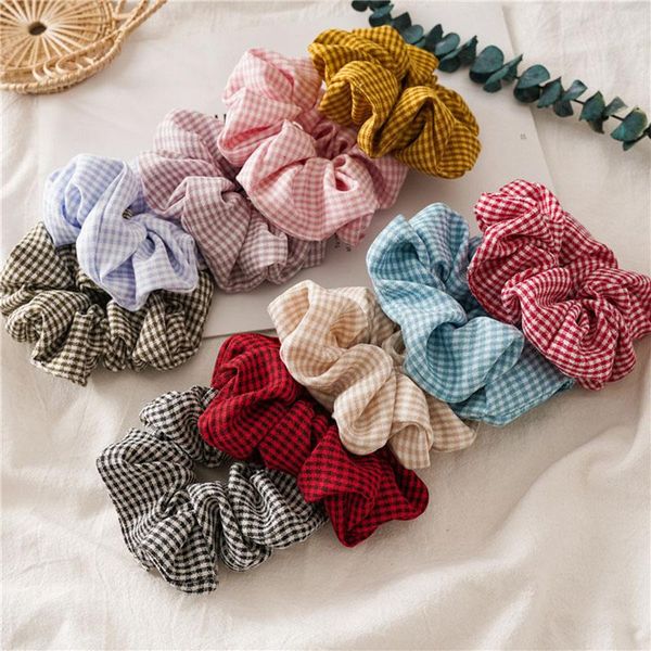 

sweet candy color girls lattice scrunchies women elastic hair bands ties headwear accessories ponytail holder
