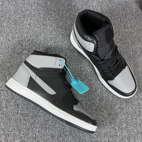 

dress shoe men's skate jumpman 1s high og shadow casual shoes 555088-013, Black