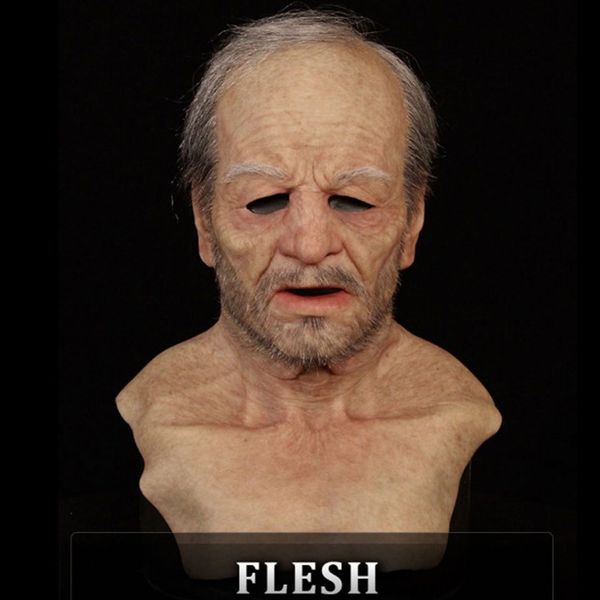 

designer old man woman fake mask lifelike halloween holiday funny super soft reusable children doll toy gift cosplay face masks party suppli