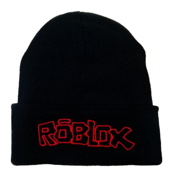 

roblox game peripheral wool cold men's and women's embroidery knitted ski cover hip hop hat beanies, Blue;gray