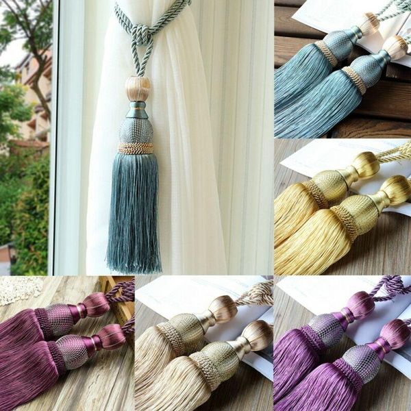 

other home decor decorative rope fringe tassel window curtain holdback tie back pair 6 colors tiebacks