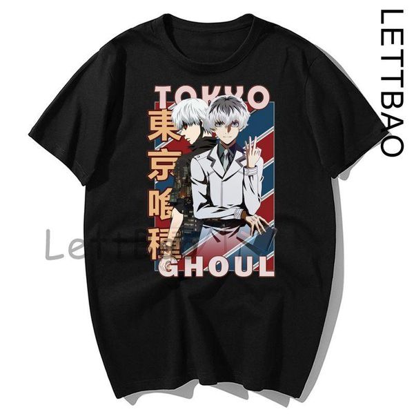 

japanese anime tokyo ghoul t shirt men kawaii cartoon kaneki ken graphic tees fashion women tshirt summer t-shirt men's t-shirts, White;black
