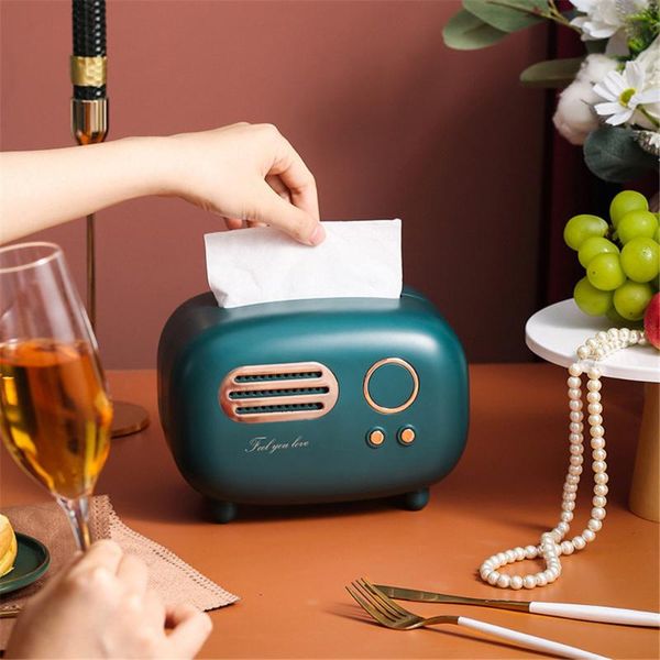 

tissue boxes & napkins retro radio model box deskpaper holder vintage dispenser storage napkin case organizer ornament wet wipes decorat