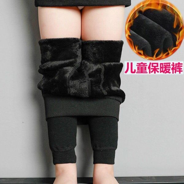 

trousers boys winter plus velvet thick warmth leggings children stretch elastic waist cotton pants 2-8-16 years old, Blue