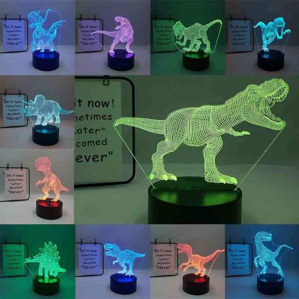 

dinosaur series 16 color led light lamp remote control table lamps toys gift for kid home decoration 3d night light