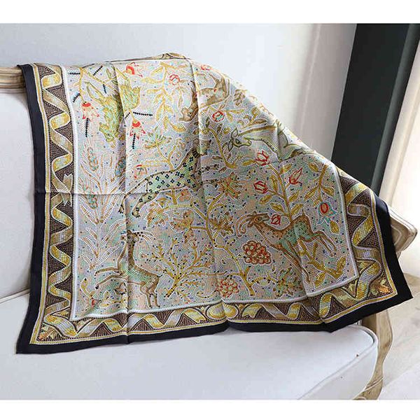 

animal print s scarves 90*90 cm 100 % natural *mulberry hand rolled edges 100% silk scarf shawl 90cm, Blue;gray