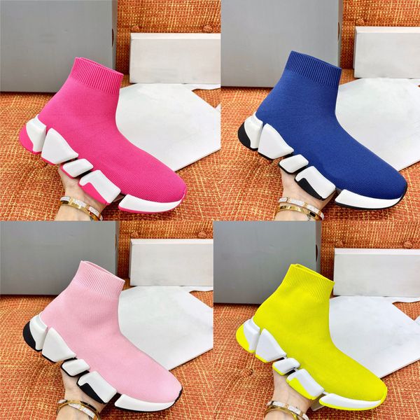 

2021 designers casual shoes new arrivlas fashion for women men speed trainer off red triple black flat sock boots mens shoe 35-45 with box