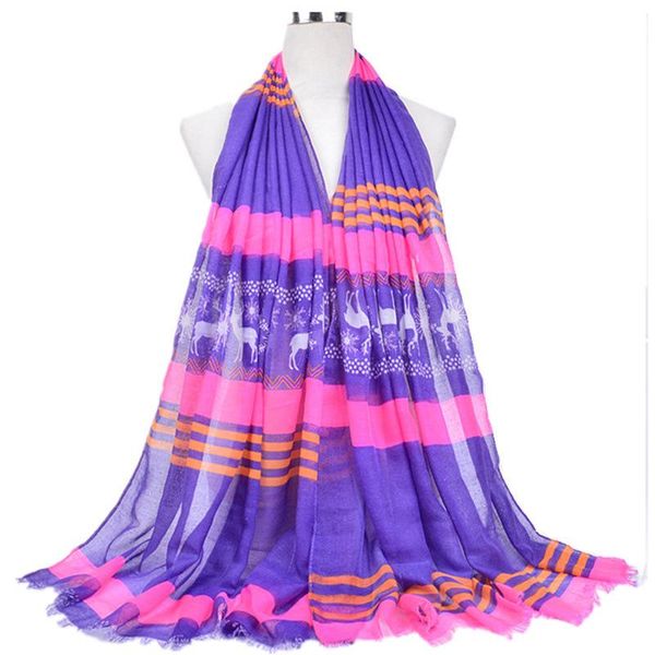 

scarves 2021 elk print and shawls women deer snow christmas scarf wrap hijab reindeer animal, Blue;gray