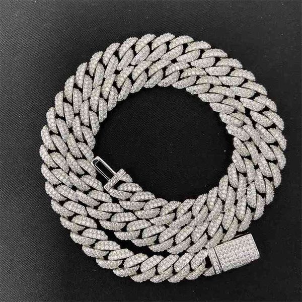 

necklaces mosangnai moissanite diamonds 20 inches 10mm 925 sterling silver white gold plated mens iced out miami cuban link chain hip hop ne