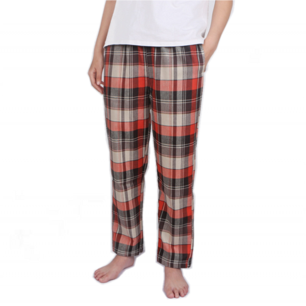

women's sleepwear 2021 spring autumn women 100% cotton sleep bottoms female loosen nighty trousers ladies plaid pajama pants xxxl, Black;red