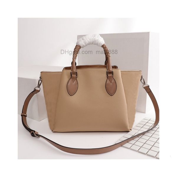 

large tote bag women handbag crossbody bags perforated calf leather classic l letter braided handles adjustable removable shoulder strap