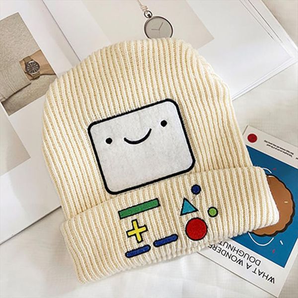 

Autumn Winter Smiling Face Warm Knitting Wool Hat Casual Versatile Lovely Men And Women Lovers, Blue;gray