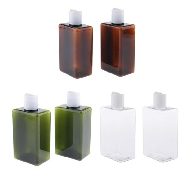 

storage bottles & jars 2pcs refillable empty shampoo shower gel lotion 300ml amber clear green