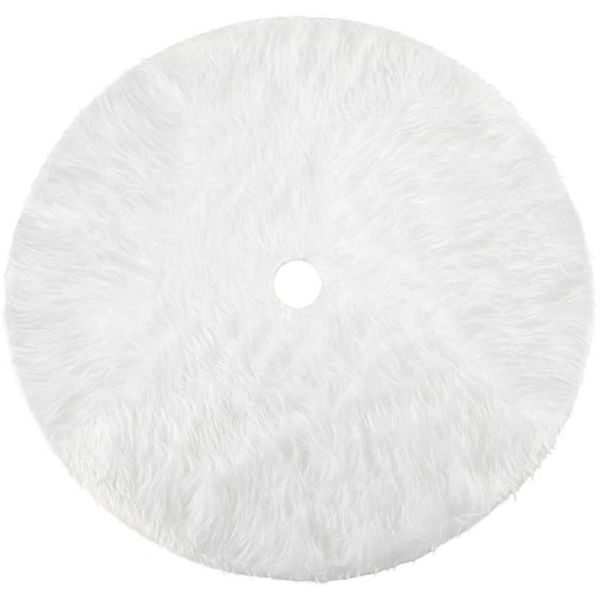 

christmas decorations white tree skirt plush faux fur xmas carpet apron reusable holiday ornament