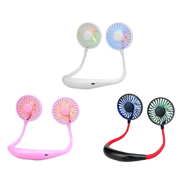 

electric fans neck fan lazy neckband personal portable wearable hanging hands rechargeable 1500mah battery operated j6pe