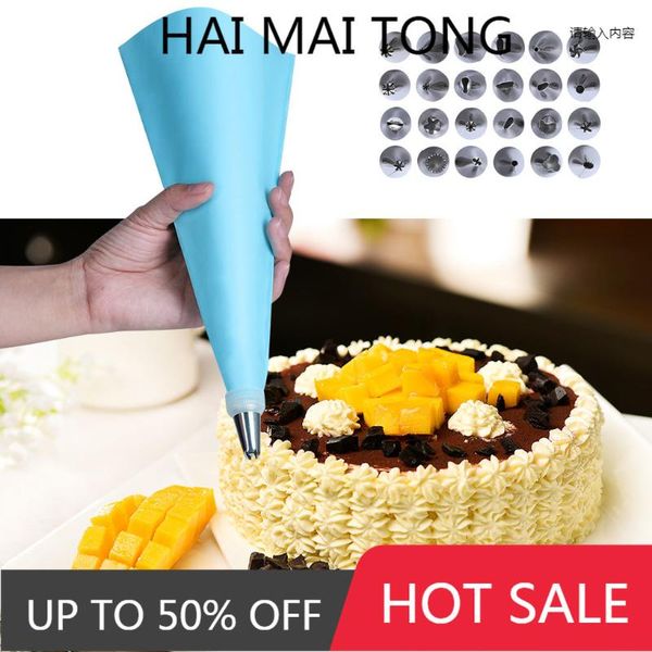

baking & pastry tools 26 pcs/set cake icing bag nozzles chocolate fondant cream stainless steel piping kit
