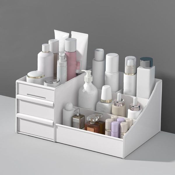 

large capacity makeup organizer cosmetic storage box necklace earrings lipsticks container boxes & bins