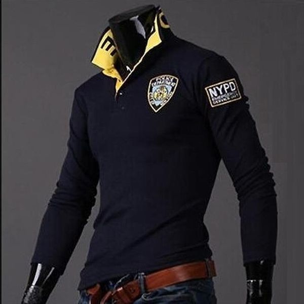 

brand spring summer shirt men polos long sleeve casual cotton printing embroidery mens slim fit shirts, White;black