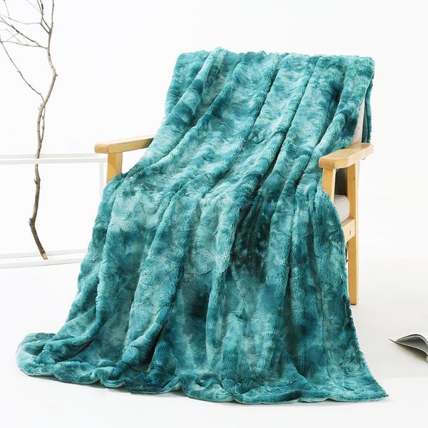 

blankets winter fluffy fleece throw blanket tie dye crystal velvet plush for bed sofa decoration warm soft weighted