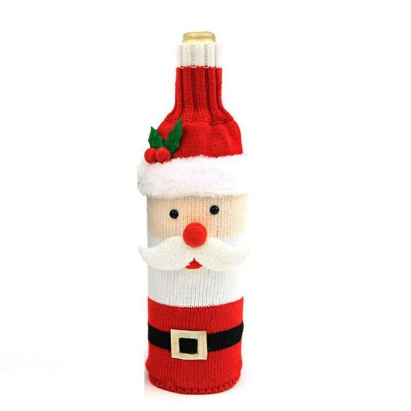 

christmas decorations wine bottle cover creative decoration knitted wool bag set