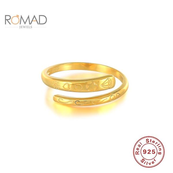 

cluster rings romad 925 sterling silver elegant serpentine for women couple simple geometric double layer jewelry bague femme, Golden;silver