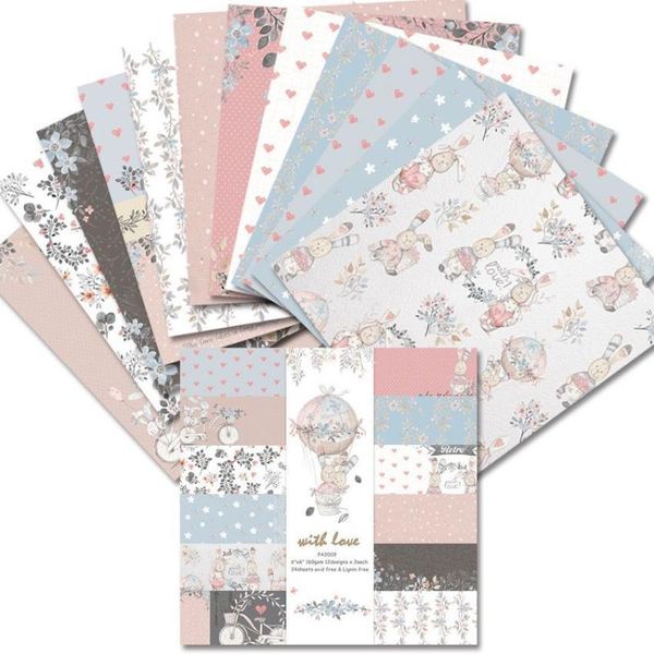 

with love style scrapbooking paper pack of 24 sheets handmade craft background pad other arts and crafts