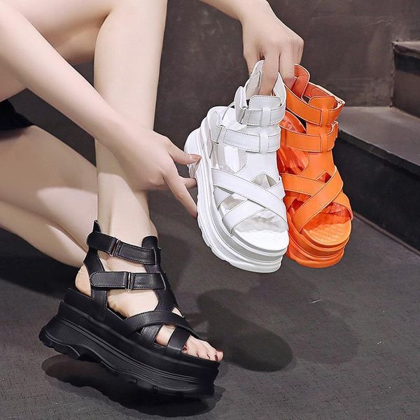 

dress shoes platform women's sandals 2021 fashion high heel roman summer strap increased fairy, Black