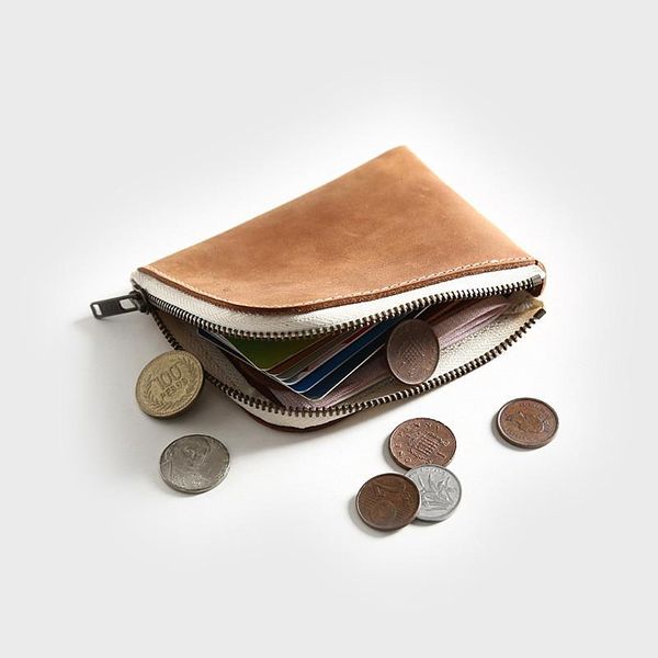 

genuine leather wallet men women male handmade vintage short zipper small mini slim purse with coin pocket money bag card holder wallets, Red;black