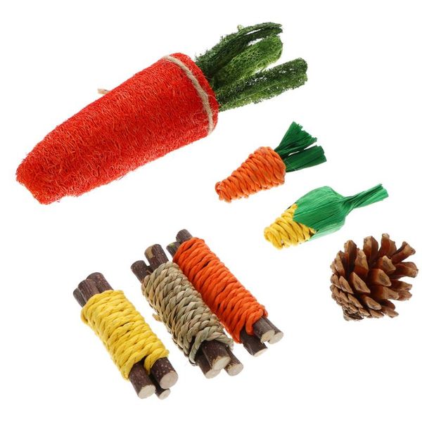 

small animal supplies 7pcs pet hamsters bite resistant molar toys for guinea pigs