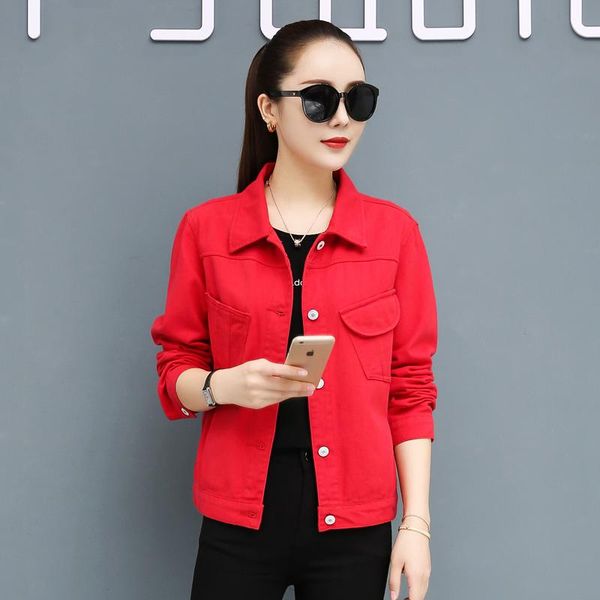 

women's jackets the main push denim jacket women loose korean version of wild 2021 spring and autumn bf wind clothing trend, Black;brown