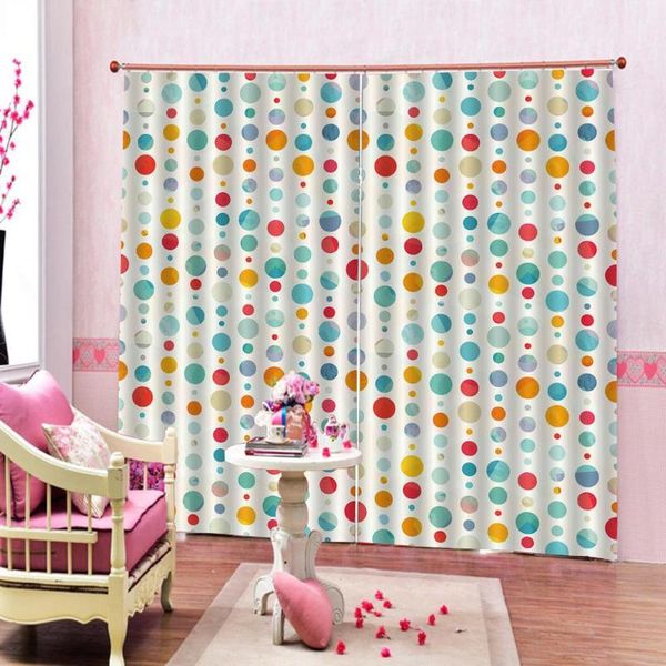 

curtain & drapes abstract funny colorful watercolor circle curtains customized bedroom fabric for kids room decor