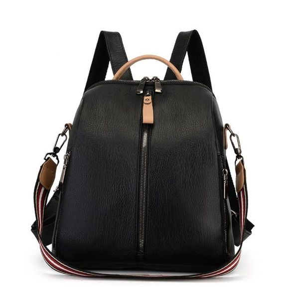 

outdoor bags fashion solid color nylon multi-function backpack blue black three shoulder bagpack women travel shchool bag gor girl gift/e
