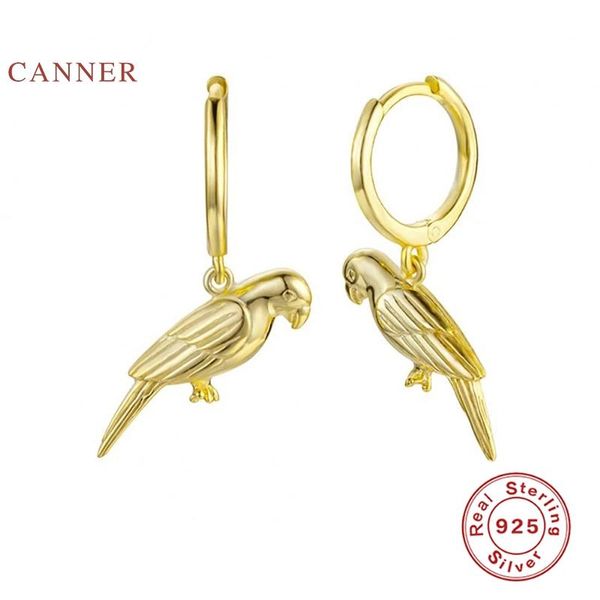 

wind animal pigeon earrings hoops 925 sterling silver for women jewelry earring pendientes brincos hoop & huggie, Golden;silver