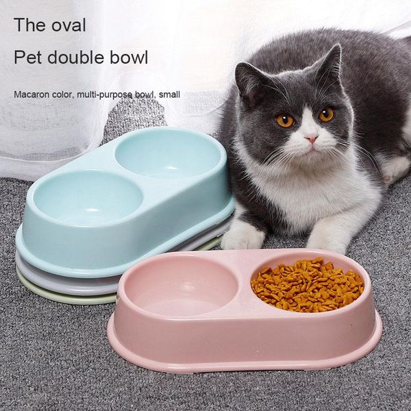 

cat bowls & feeders accessories pet drinking and feeding bowl drinker for cats plastic smooth easy to clean ellipse simple dog feed double