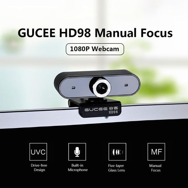 

webcams gucee hd 1080p webcam manual focus computer camera built-in microphone drive-for pc lapblack online conference