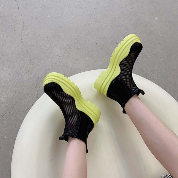 

boots 2021 summer ankle round toe khaki/green/blue slip on short spring knight hollow size 35-39 sandal, Black