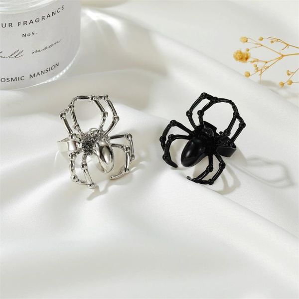

wedding rings gothic simulation spider ring punk style halloween spoof tricky toy accessories creative alloy fashion jewelry holiday gift, Slivery;golden