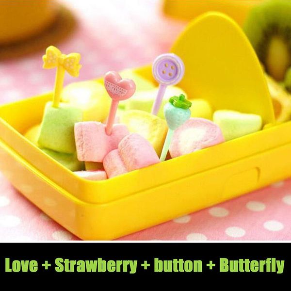 

forks 8pcs/set farm fruit mini cartoon kinderen snack cake dessert pick salade kids servies