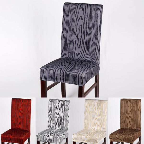 

chair covers wood grain stretch cover anti-dirty removable elastic protector for el dining room office living decorat
