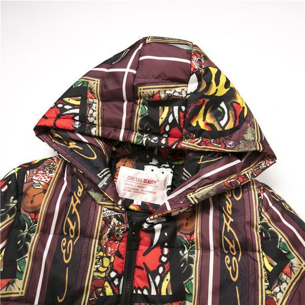 

women's trench coats winter jacket women thicken warm cotton-padded long coat hooded print parka outwear plus size female cz1923 apef, Tan;black