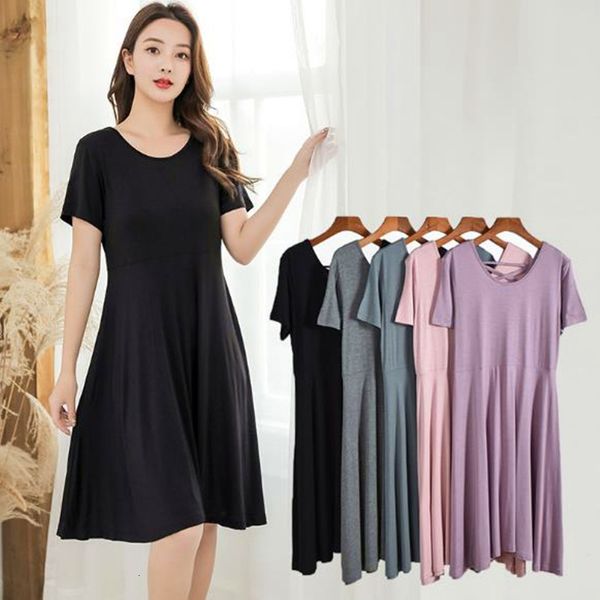 

women's sleepwear nightwear modal cotton sleepwear women night korean loose ladies nightie backless women's nightgowns home c, Black;red