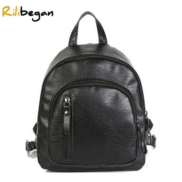 

women fashion leather pu backpack cute waterproof mini soft vintage school bags