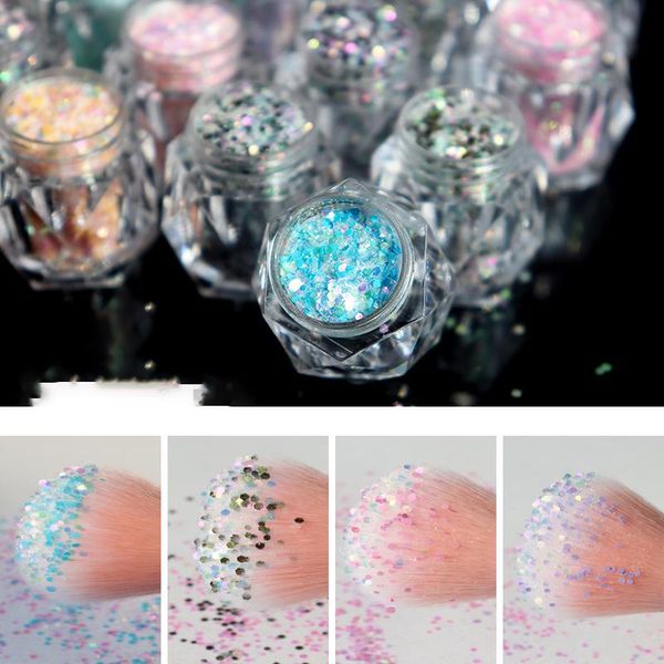 

nail glitter 50g holographic flakes sequin 8colors mixed size hexagon shape sparkly slices manicure nails art decoration&, Silver;gold