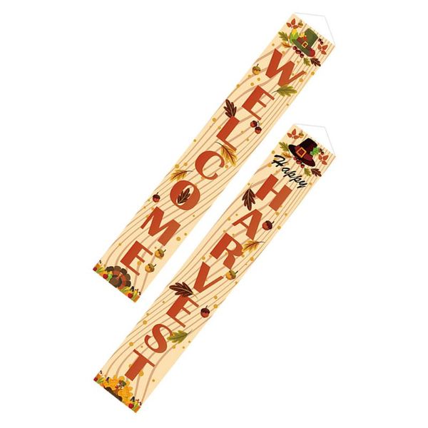 

curtain & drapes 1 pair autumn couplet thanksgiving porch banner