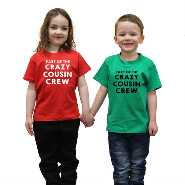 

part of the crazy cousin crew kids boys girls christmas t shirt children toddler party funny tees child year, Blue