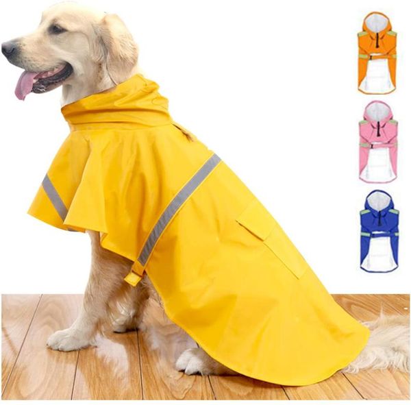 

dog apparel raincoat waterproof reflective clothes for small medium large dogs s-5xl 5 colors adjustable pet labrador