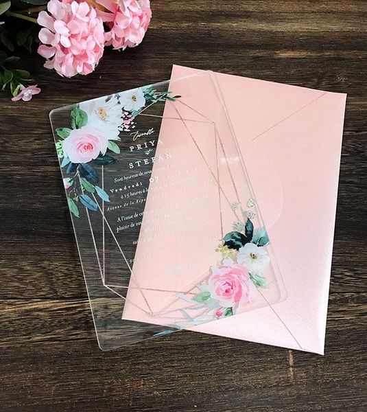 

greeting cards floral acrylic wedding invitation
