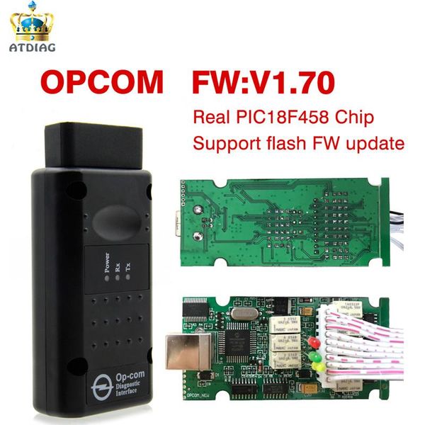 

code readers & scan tools opcom v1.70 2014v with pic18f458 ftdi ft232rl chip obd obd2 diagnostic tool for op*el op com op-com v1.78 v1.95 v1