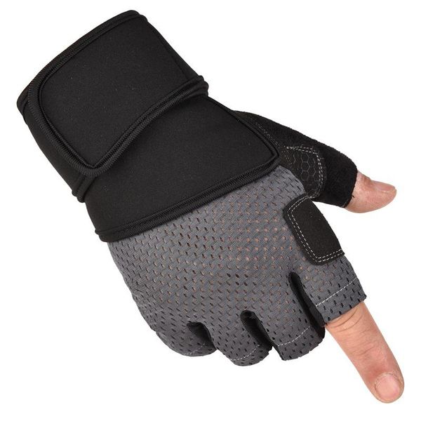 

cycling gloves summer breathable mtb bike anti-slip wear-resistant bicycle motorcycle half finger fitness sport gym glove, Black