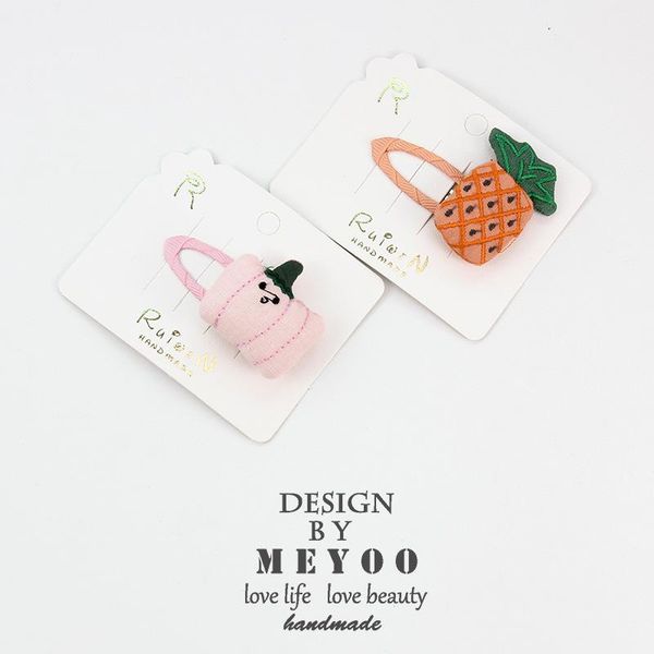 

hair accessories cute fruit pineapple hairpin girl bangs clip bb clipgirls hairpins kids headwear children, Slivery;white